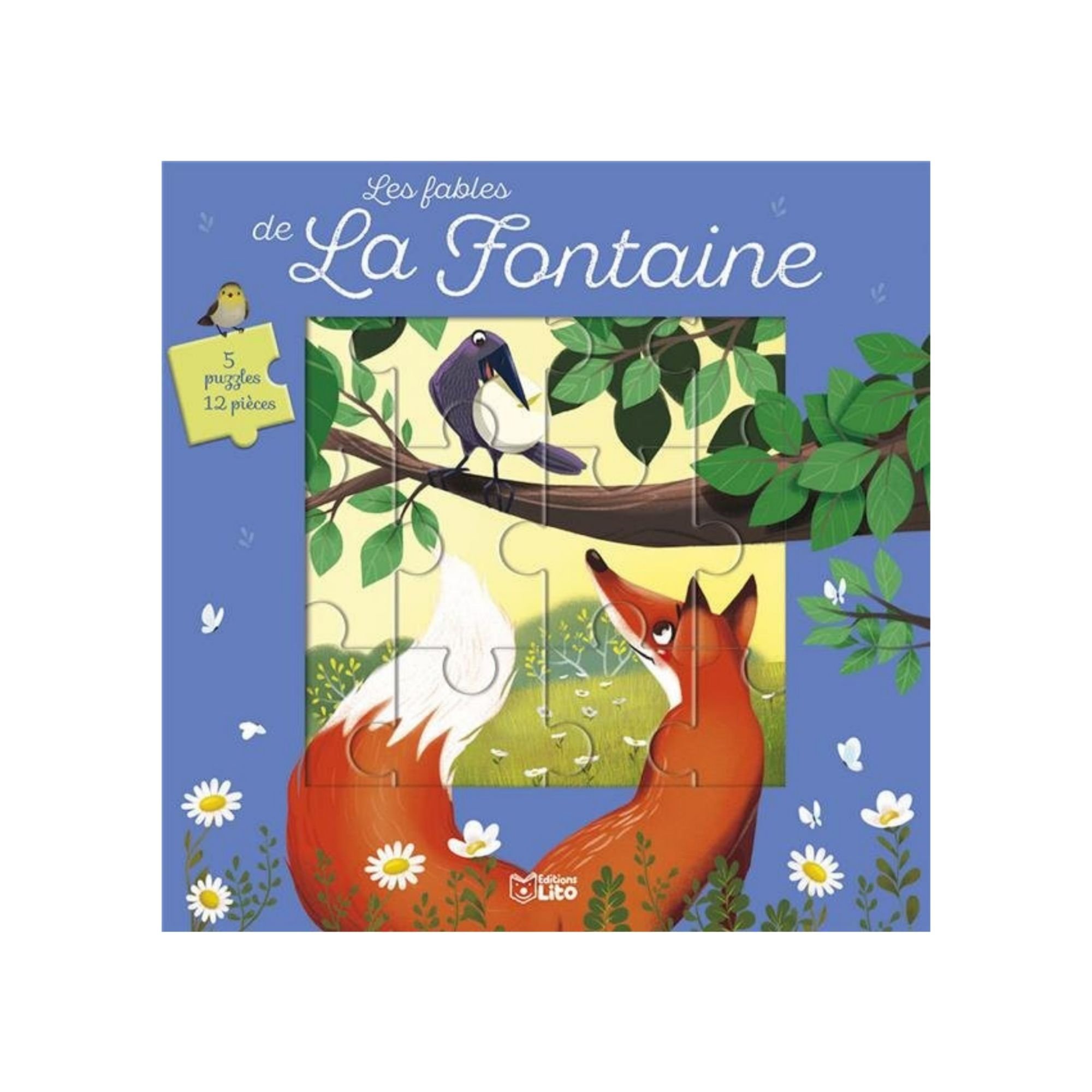 Les fables de La Fontaine en puzzle <br>5 puzzles de 12 pièces<br><small>© Musée Jean de La Fontaine - Ville de Château-Thierry</small>